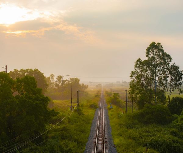 Peaceful morning scene with sunlight and a mat